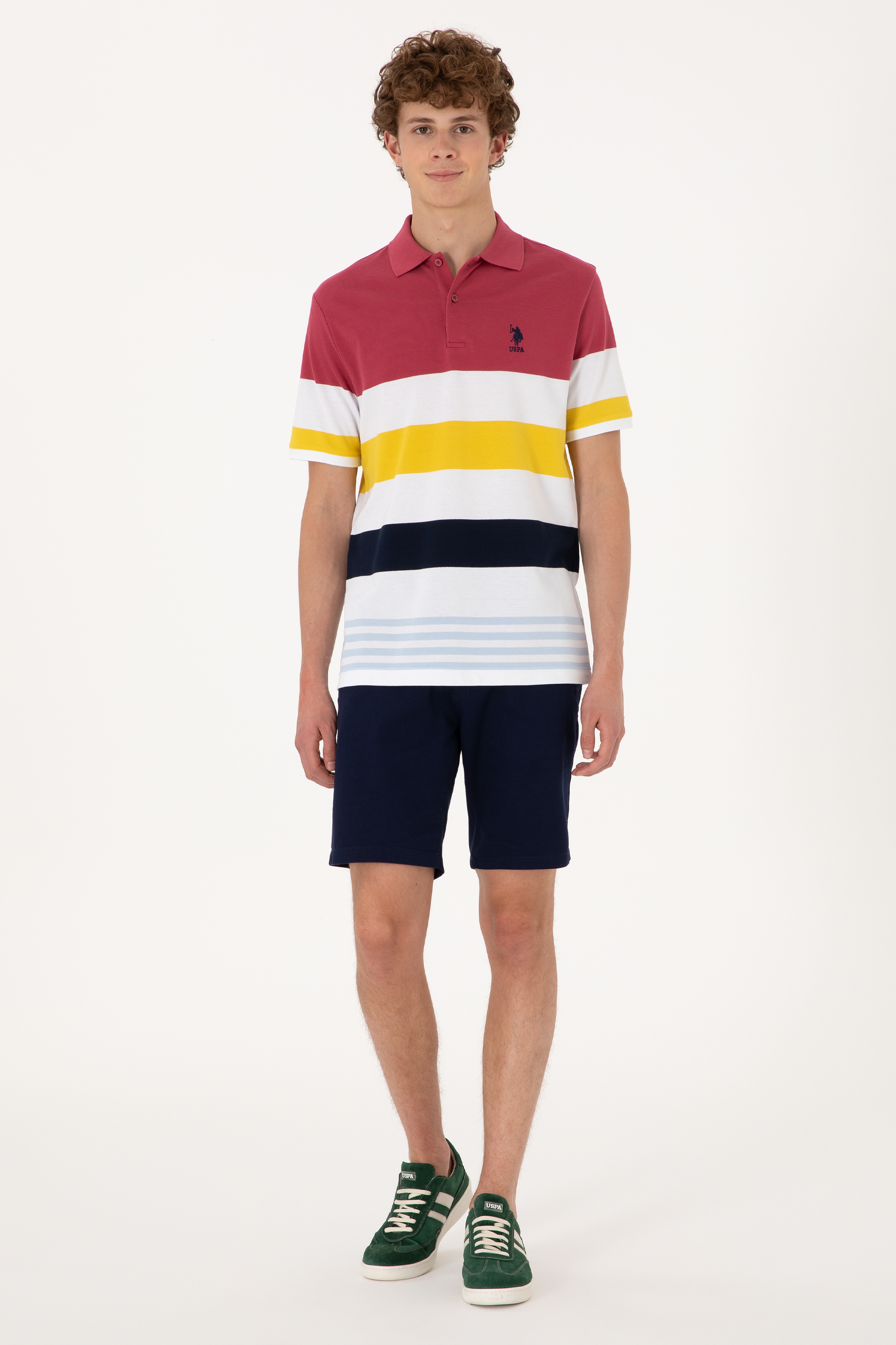 Erkek Regular Fit Polo Yaka Vişne Tişört - Image 4