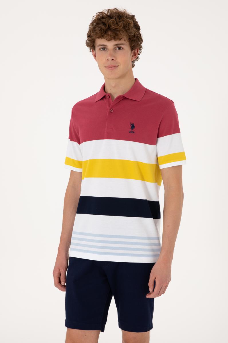Erkek Regular Fit Polo Yaka Vişne Tişört