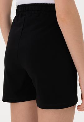 Kadın Siyah Örme Şort - 50300840019