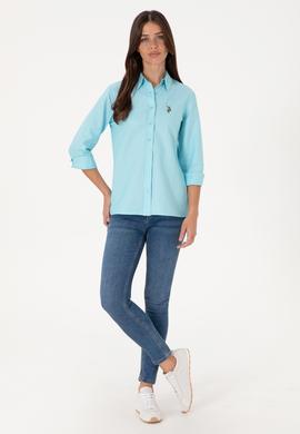 Kadın Aqua Uzun Kollu Basic Gömlek - 50298103038