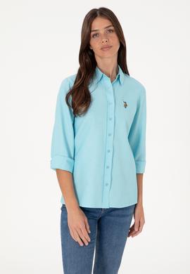 Kadın Aqua Uzun Kollu Basic Gömlek - 50298103038