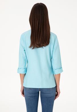 Kadın Aqua Uzun Kollu Basic Gömlek - 50298103038