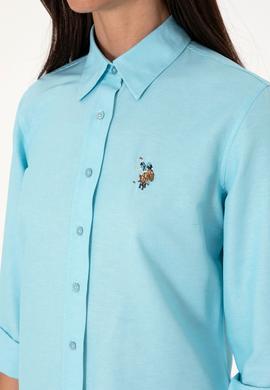 Kadın Aqua Uzun Kollu Basic Gömlek - 50298103038