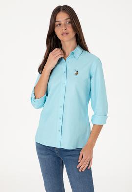 Kadın Aqua Uzun Kollu Basic Gömlek - 50298103038