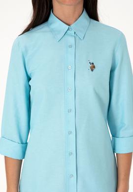 Kadın Aqua Uzun Kollu Basic Gömlek - 50298103038