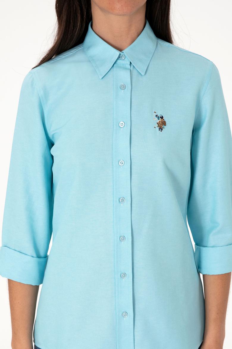 Kadın Aqua Uzun Kollu Basic Gömlek - 50298103038