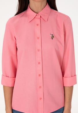 Kadın Pembe Uzun Kollu Basic Gömlek - 50298103015