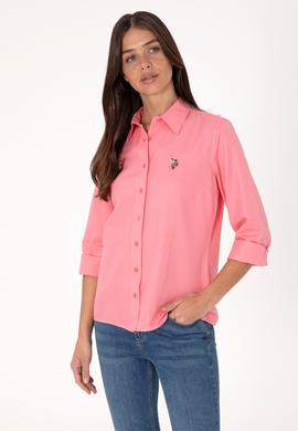 Kadın Pembe Uzun Kollu Basic Gömlek - 50298103015