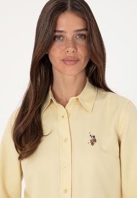 Kadın Açık Haki Uzun Kollu Basic Gömlek - 50298103041