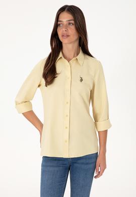 Kadın Açık Haki Uzun Kollu Basic Gömlek - 50298103041