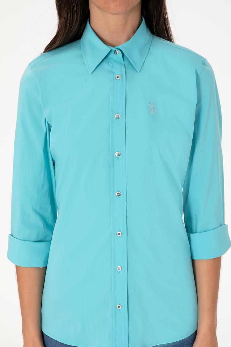 Kadın Aqua Uzun Kollu Basic Gömlek - 50298112037