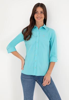 Kadın Aqua Uzun Kollu Basic Gömlek - 50298112037