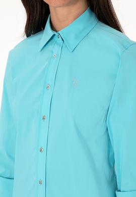Kadın Aqua Uzun Kollu Basic Gömlek - 50298112037