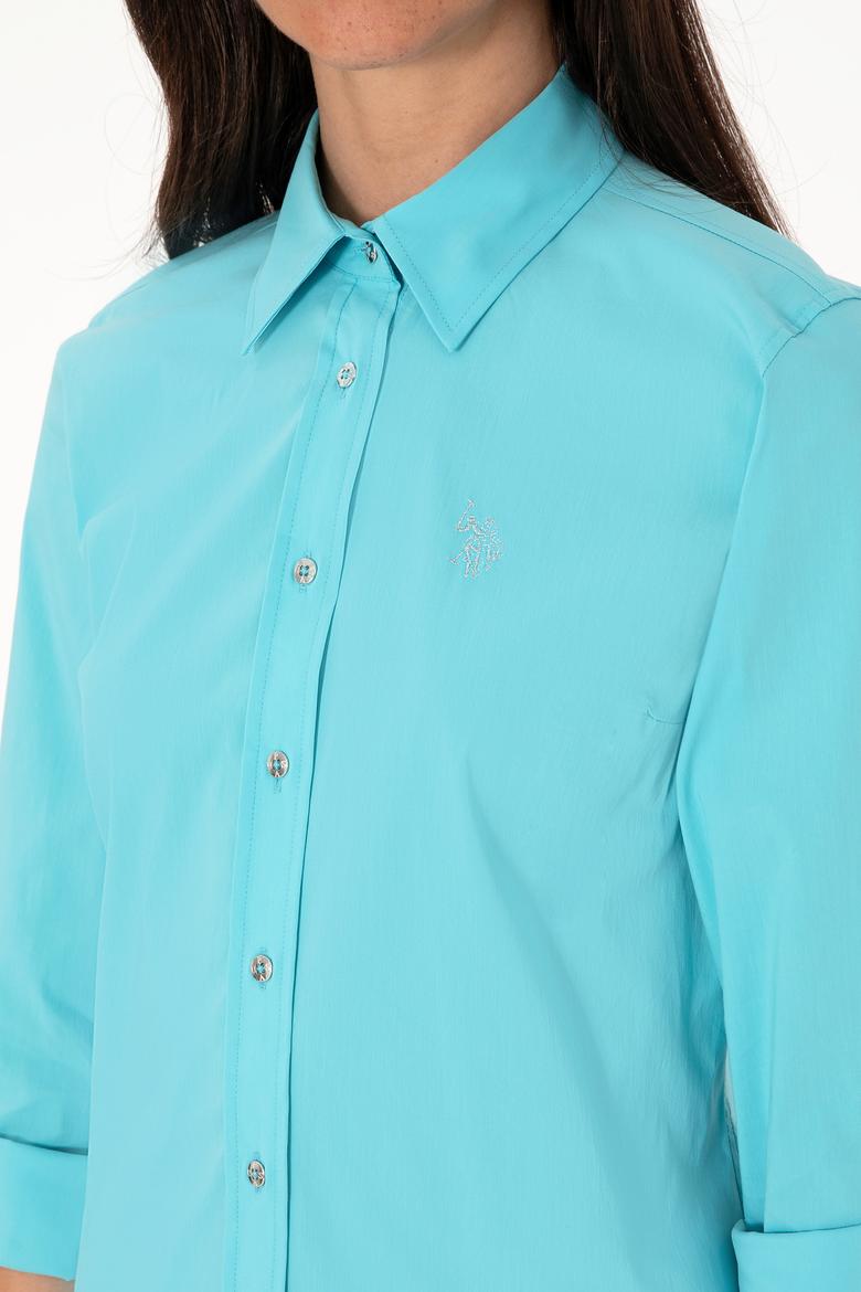 Kadın Aqua Uzun Kollu Basic Gömlek - 50298112037