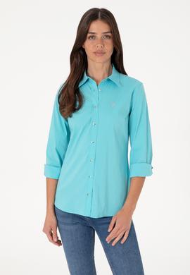Kadın Aqua Uzun Kollu Basic Gömlek - 50298112037