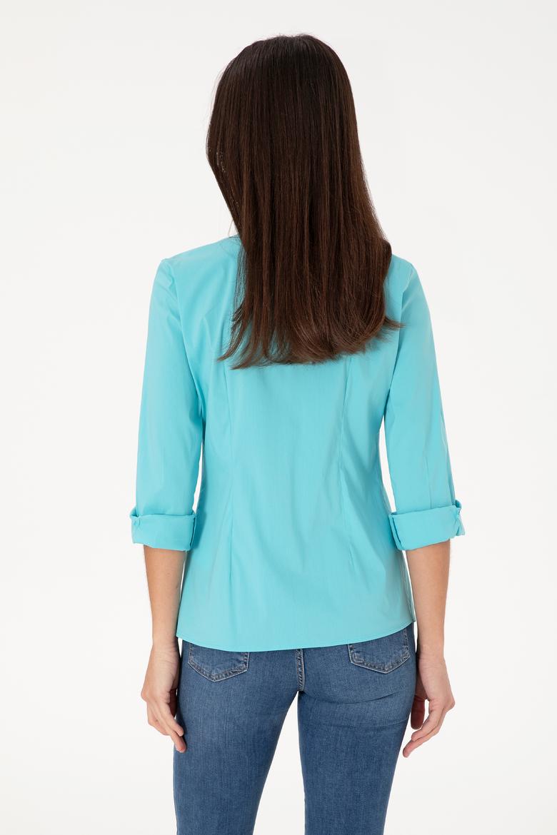 Kadın Aqua Uzun Kollu Basic Gömlek - 50298112037