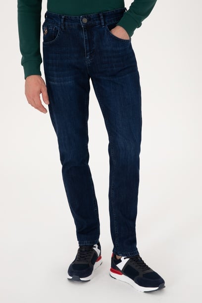 Erkek Koyu Mavi Jean Pantolon