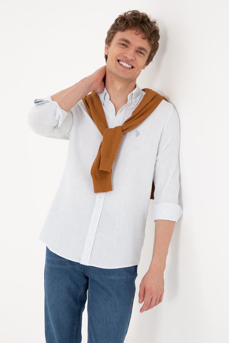 Erkek Açık Mavi Uzun Kollu Gömlek