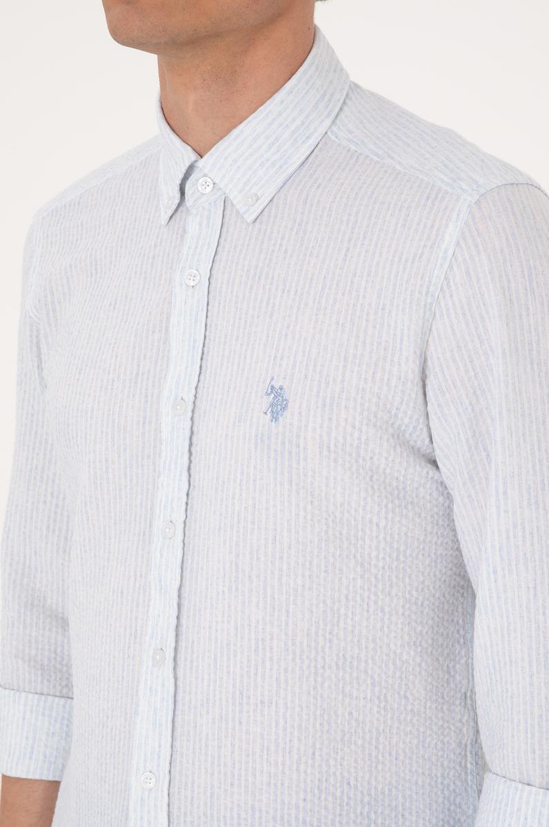 Erkek Açık Mavi Uzun Kollu Gömlek