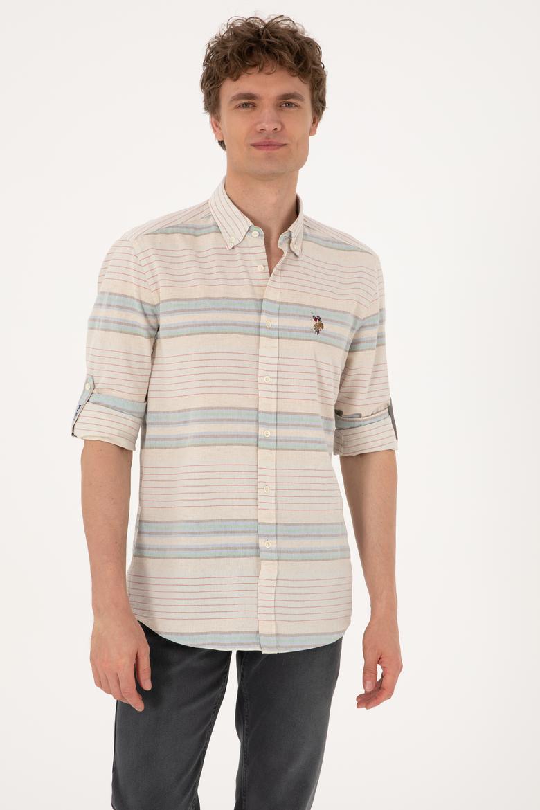 Erkek İndigo Uzun Kollu Gömlek