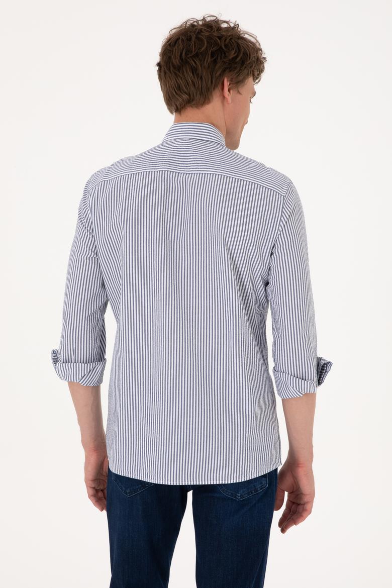 Erkek Açık Lacivert Uzun Kollu Gömlek - 50299605003