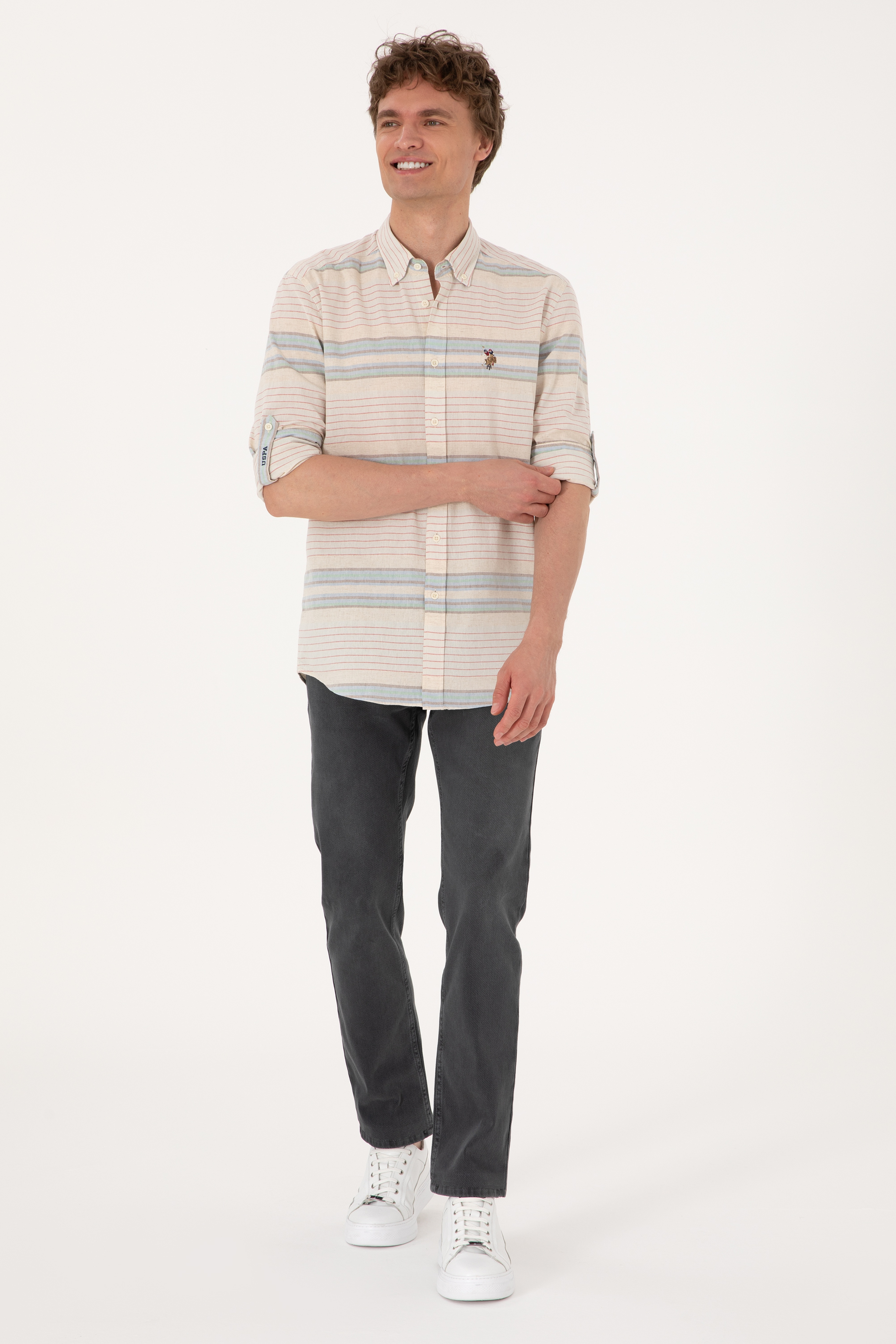 Erkek Gri Jean Pantolon - Image 3