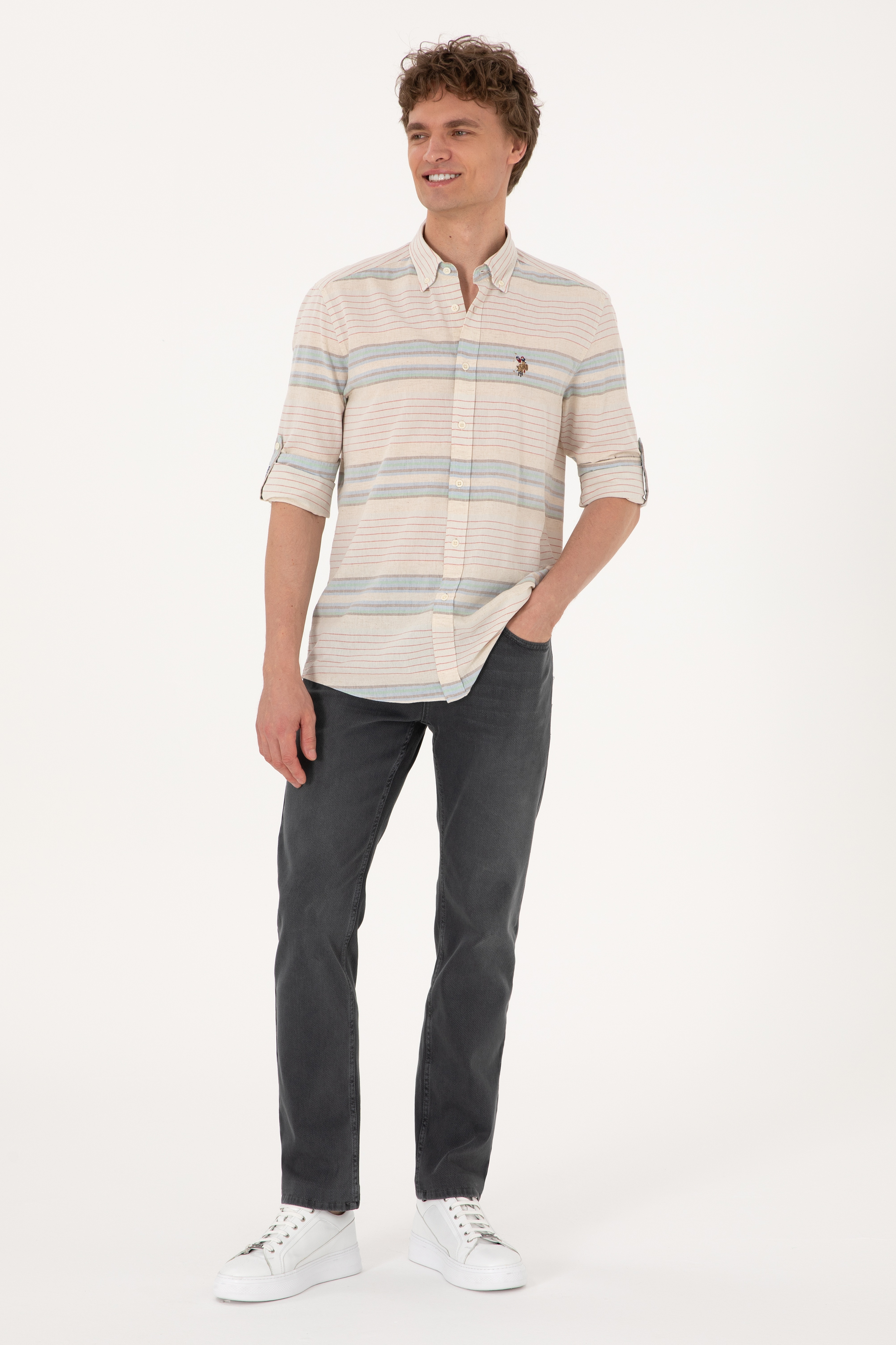 Erkek Gri Jean Pantolon - Image 1