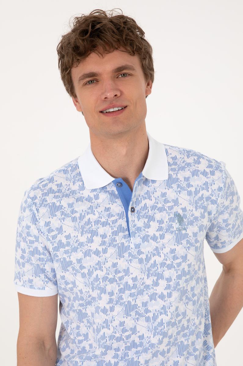 Erkek Regular Fit Mavi Polo Yaka Tişört