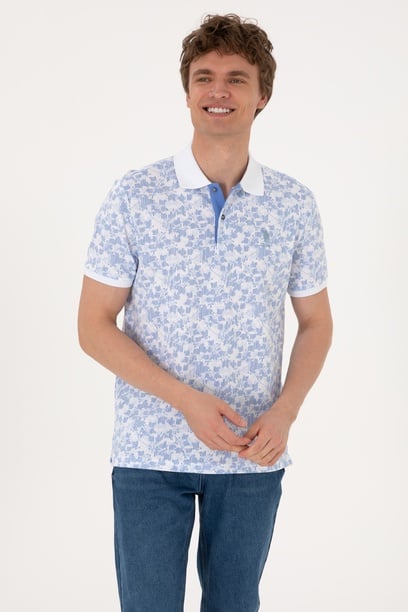 Erkek Regular Fit Mavi Polo Yaka Tişört