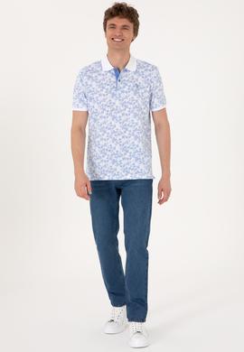 Erkek Regular Fit Mavi Polo Yaka Tişört - 50300369018