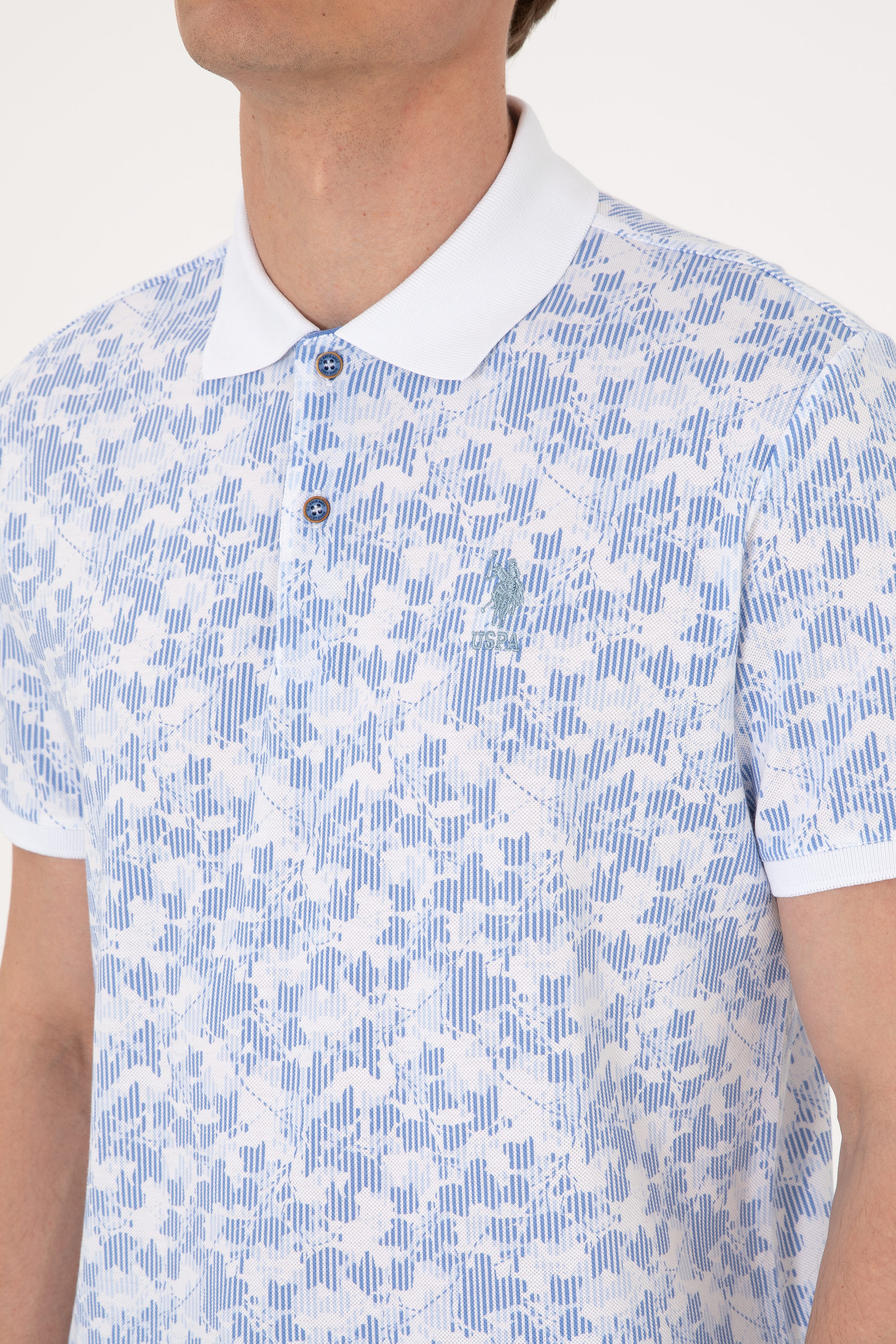 Erkek Regular Fit Mavi Polo Yaka Tişört - Image 7
