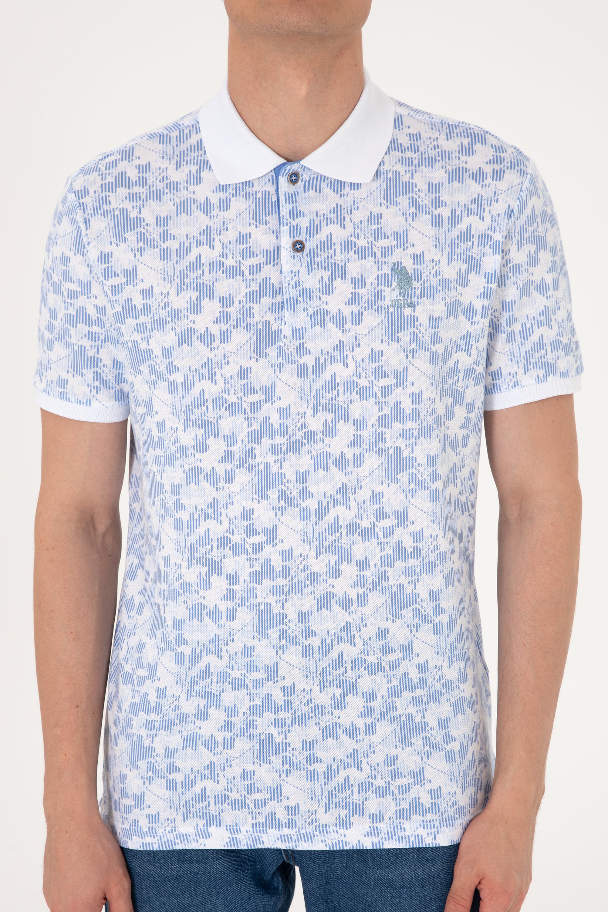 Erkek Regular Fit Mavi Polo Yaka Tişört - Image 6