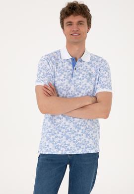 Erkek Regular Fit Mavi Polo Yaka Tişört - 50300369018