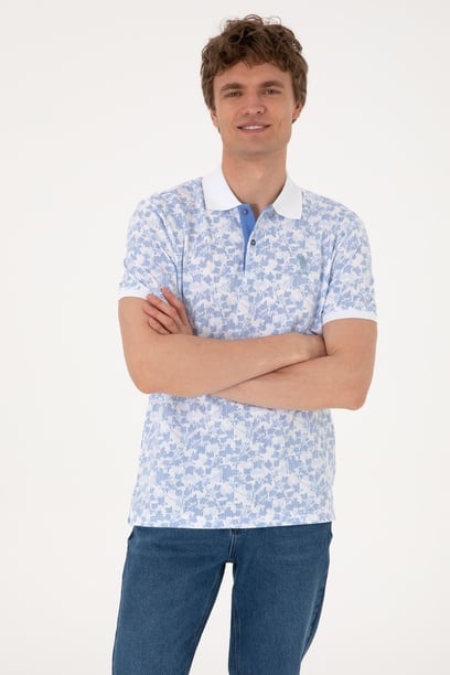 Erkek Regular Fit Mavi Polo Yaka Tişört