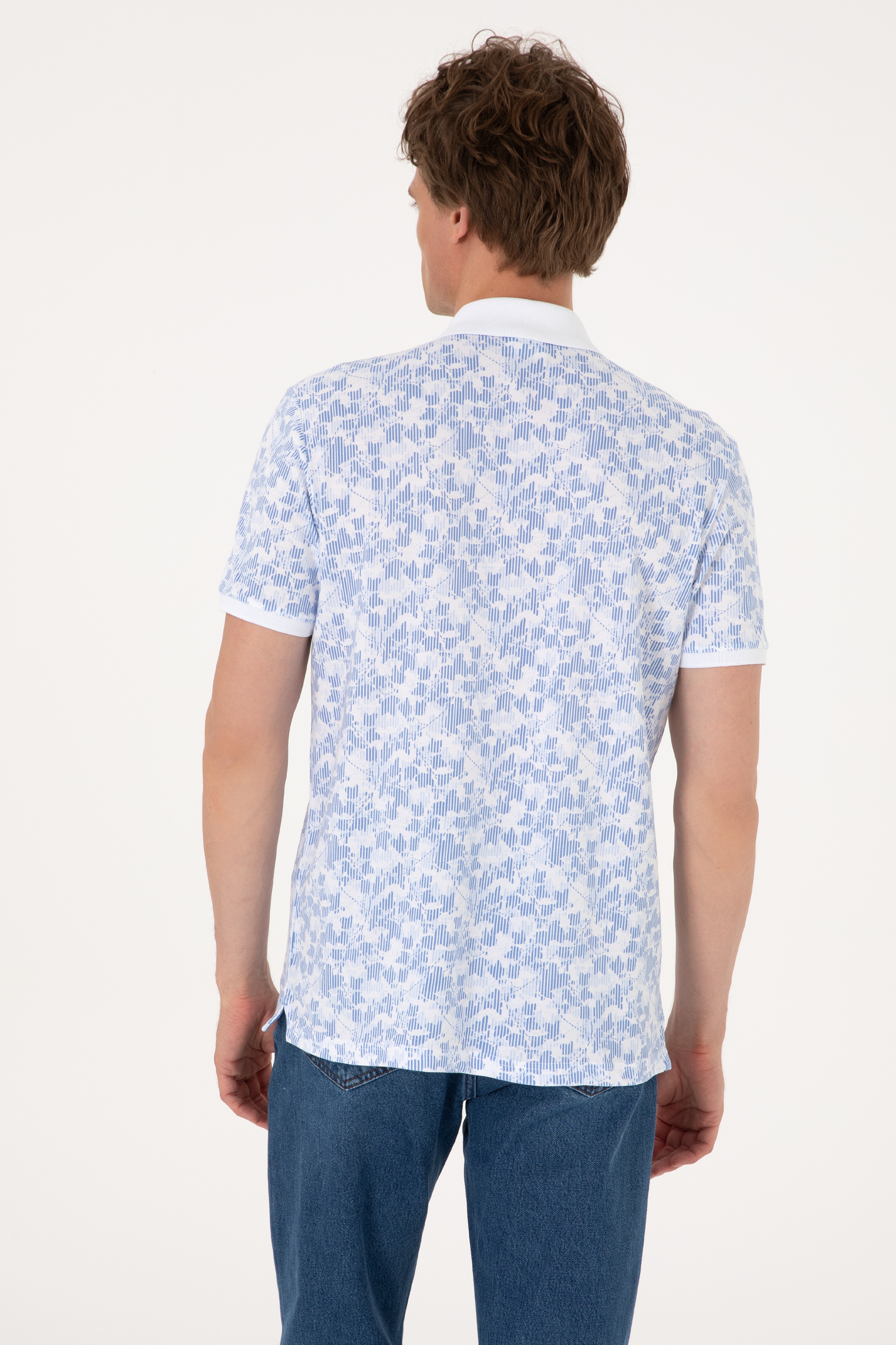 Erkek Regular Fit Mavi Polo Yaka Tişört - Image 5