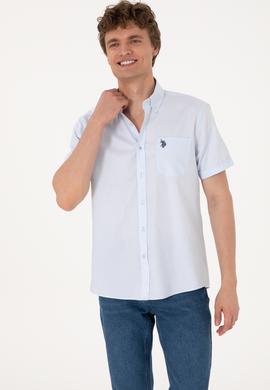 Erkek Açık Mavi Kısa Kollu Gömlek - 50297992015