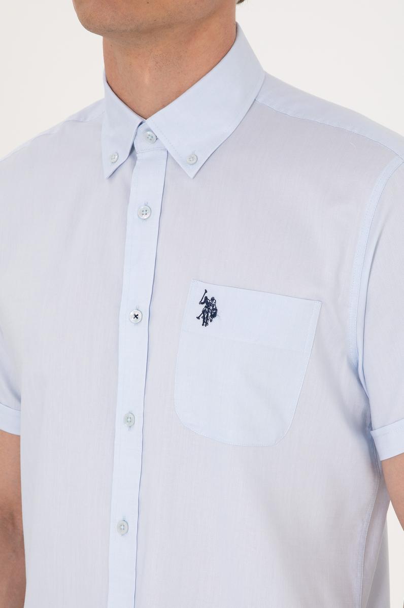 Erkek Açık Mavi Kısa Kollu Gömlek