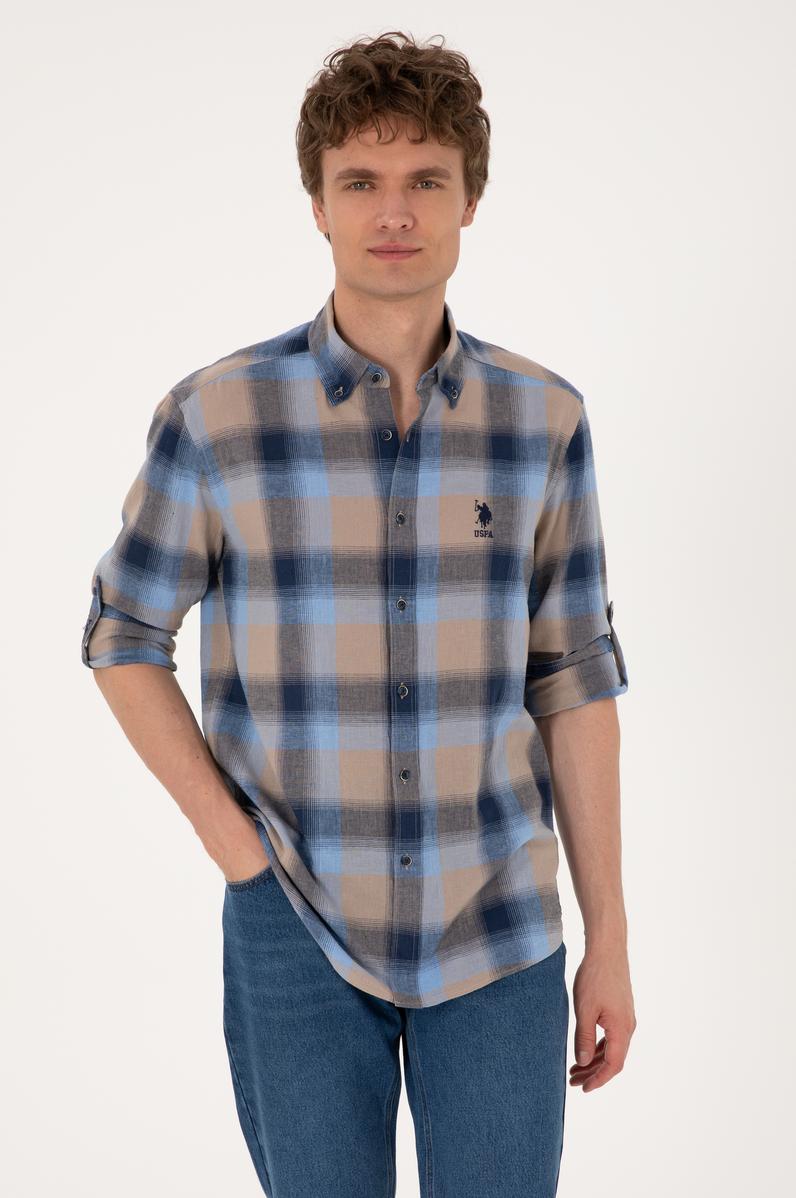 Erkek Lacivert Uzun Kollu Gömlek