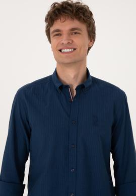 Erkek İndigo Uzun Kollu Gömlek - 50300219001