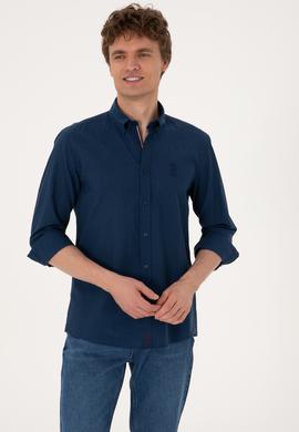 Erkek İndigo Uzun Kollu Gömlek - 50300219001