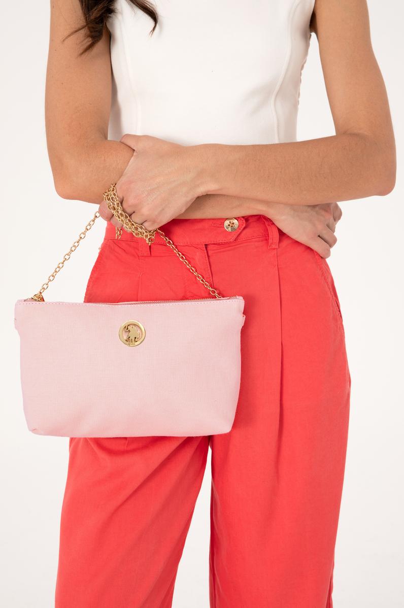 Kadın Pudra Çıkarılabilir Askılı Kanvas El Çantası