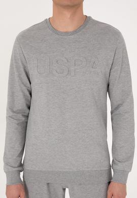 Erkek Gri Melanj Basic Sweatshirt - 50289058036