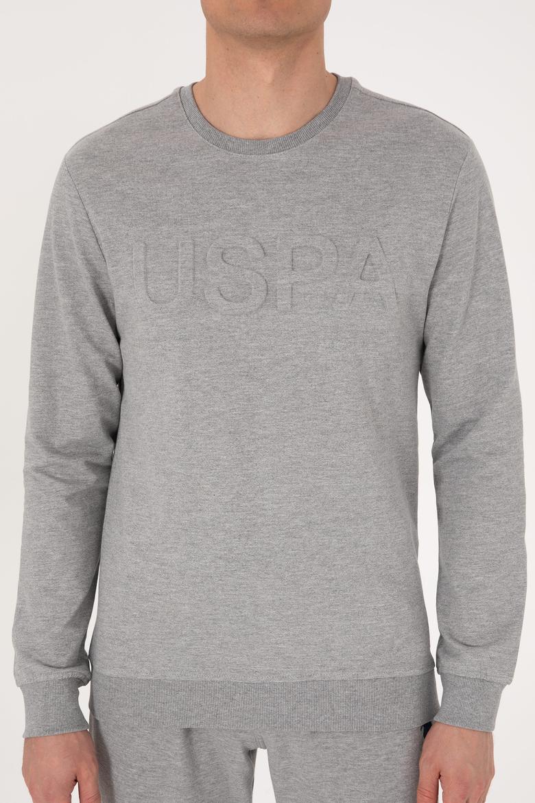 Erkek Gri Melanj Basic Sweatshirt - 50289058036