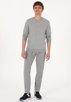 Erkek Gri Melanj Basic Sweatshirt - 50289058036