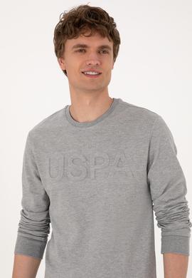 Erkek Gri Melanj Basic Sweatshirt - 50289058036