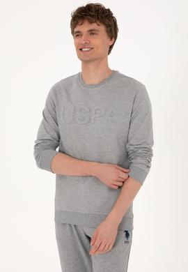 Erkek Gri Melanj Basic Sweatshirt - 50289058036