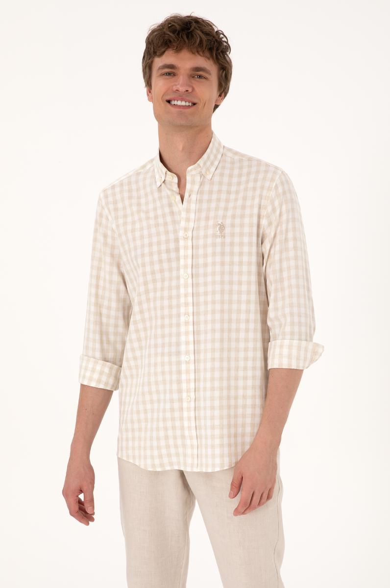 Erkek Camel Uzun Kollu Gömlek