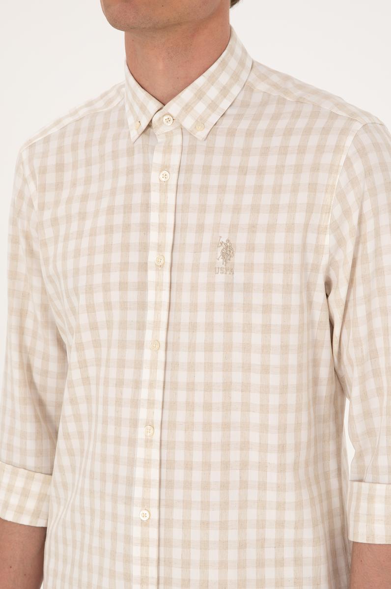 Erkek Camel Uzun Kollu Gömlek