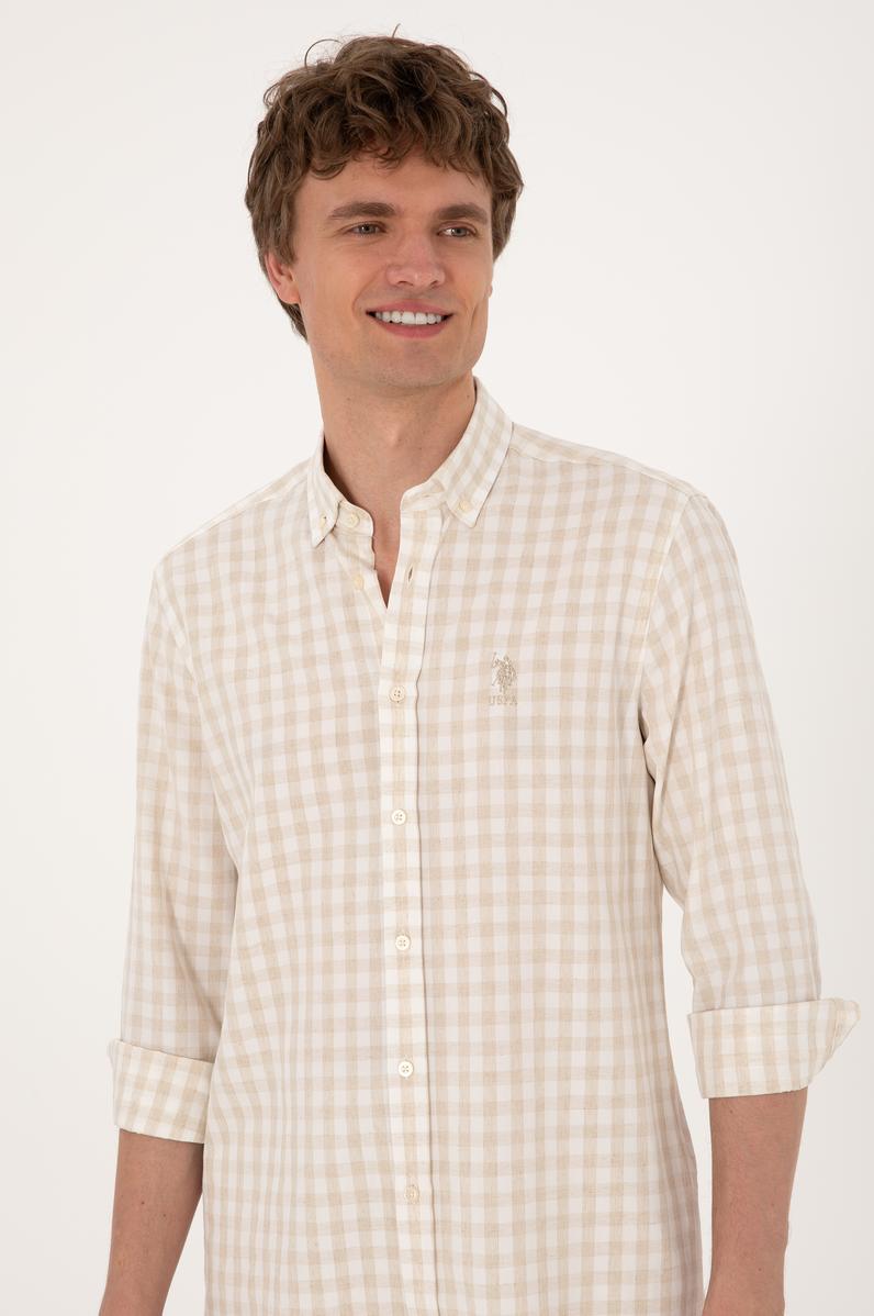 Erkek Camel Uzun Kollu Gömlek