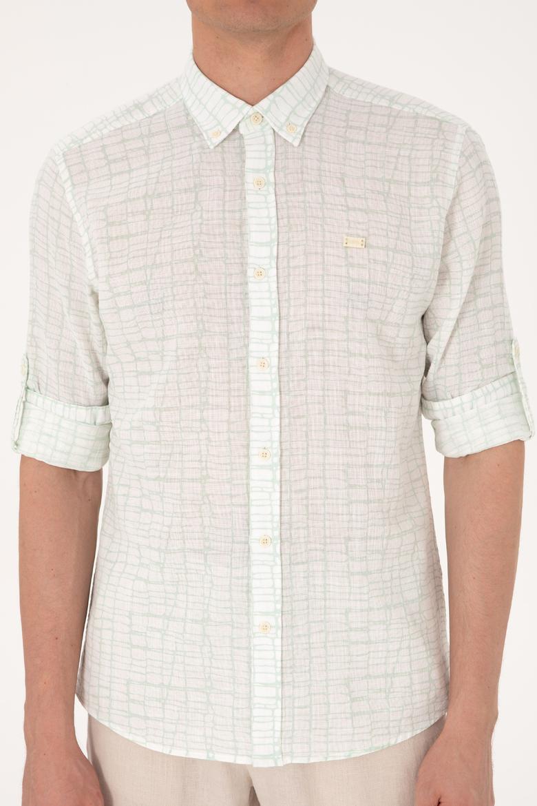 Erkek Su Yeşili Uzun Kollu Gömlek - 50300444001